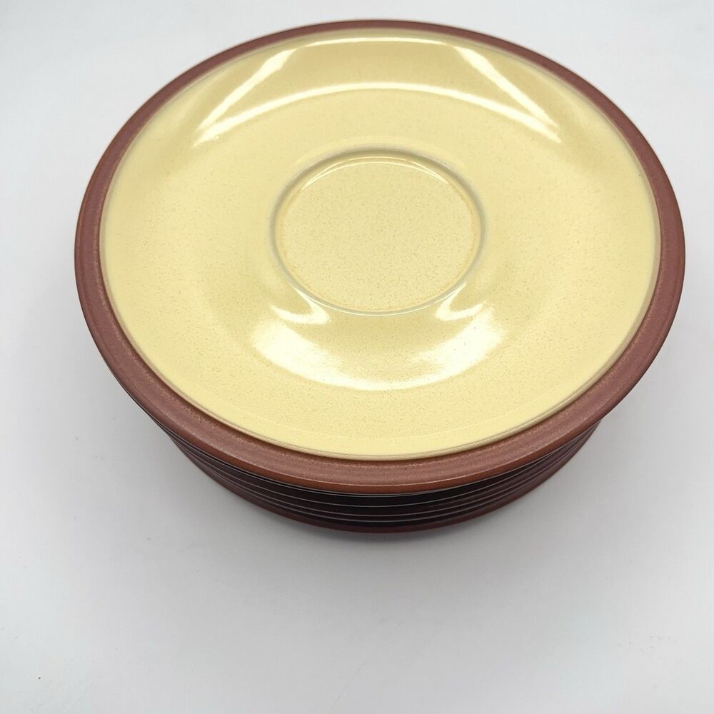 Denby Juice Yellow, Green And Blue Saucer Set for Breakfast Cup England Set Of 6 - Picture 4 of 11